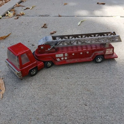 Camión de bomberos y remolque Buddy L Hook N Ladder vintage de los años 70 Foto 1 de 4