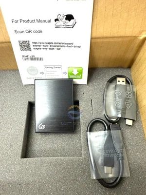 Seagate STKG1000400 One Touch 1TB External SSD USB 3.0 Type-C Black 1030Mb/s - Image 1 of 4