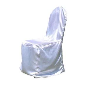 20 Stck. Weiß Satin Bankett Stuhlhussen Hochzeit Empfang si - Bild 1 von 8
