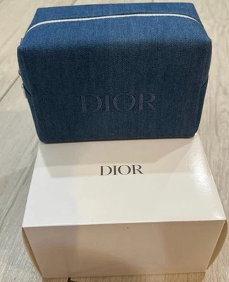 Bolso sin asas azul de mezclilla Dior Beauty bolsa de cosméticos bolsa de maquillaje nuevo en caja Foto 1 de 4