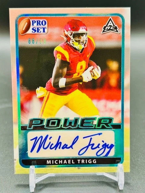 2021 LEAF PRO SET POWER MICHAEL TRIGG AUTO AUTOGRAPH BLUE #ED /99 ROOKIE CARD RC - Image 1 of 1