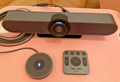 Webcam Logitech MeetUp 1. Gen inkl. ext. Mic, Fernbedienung und USB-3.1-Kabel 4K - Bild 1 von 4