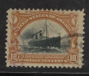 US Scott 299 Used - CV 30$ - Paper on back - Picture 1 of 2