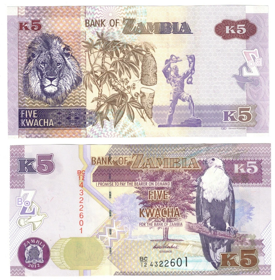 Billete Zambia P50 2012 5 Kwacha UNC nuevo Foto 1 de 1