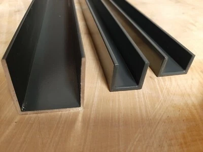 Aluprofil U-Profile U Winkel Aluminiumprofil Anthrazit RAL 7016 Pulverbeschicht - Bild 1 von 4