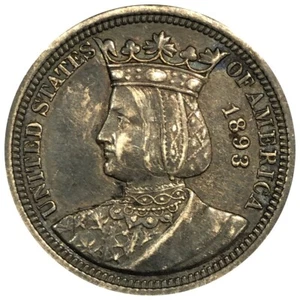 1893 Isabella Quarter XF+ Extra Fine Scarce Commemorative 25C A491 - Picture 1 of 2