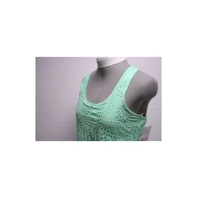 Vestido sin mangas ELLA MOSS NUEVO CON ETIQUETAS Verde Ojales Cuello Redondo Niñas Talla 14 Foto 1 de 4