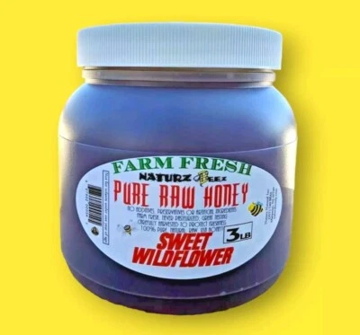 RAW HONEY SWEET WILDFLOWER 3 LBS 100% PURE Delicious - Image 1 of 4