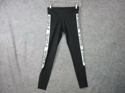 Victoria's Secret Pink Ultimate Leggings Women's Extra Small Black White Logo - Image 1 of 4