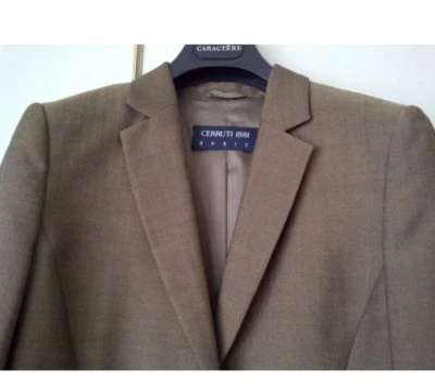 Cerruti Tailleur donna marrone piedipull gabardin taglia 44 - Imagen 1 de 4