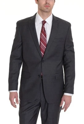 Blazer Alfani ROJO $550 Calce Ajustado Gris Rayas Mezcla de Lana Dos Botones Foto 1 de 3