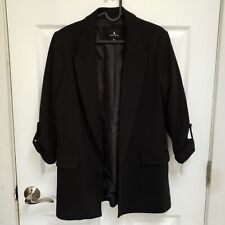 Jules & Leopold Black 3/4 Button Sleeve Open Front Blazer Jacket Womens M