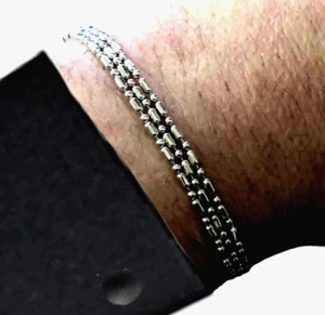 Bracciale da uomo in acciaio catena sfere palline militare braccialetto donna - Foto 1 di 5