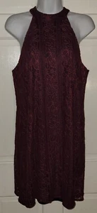 ALYA navy Blue Red floral Lace Halter Cut Tunic Dress M Nordstrom  - Picture 1 of 7