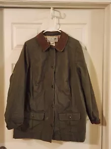 Abrigo/chaqueta LL Bean Chore para mujer 1X forrada de franela verde oliva Adirondack - Imagen 1 de 9