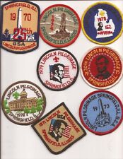 8 Vintage Lincoln Pilgrimage Boy Scout Patches 1970-1979