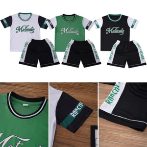 Kids Boys Suit Athletic Set Letter Print Outfits Basketball Round Neck Sports - Picture 1 of 35