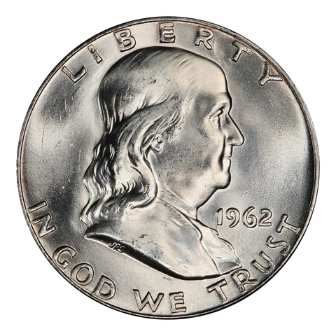 1962-D Franklin Half Dollar PCGS MS65FBL Cover