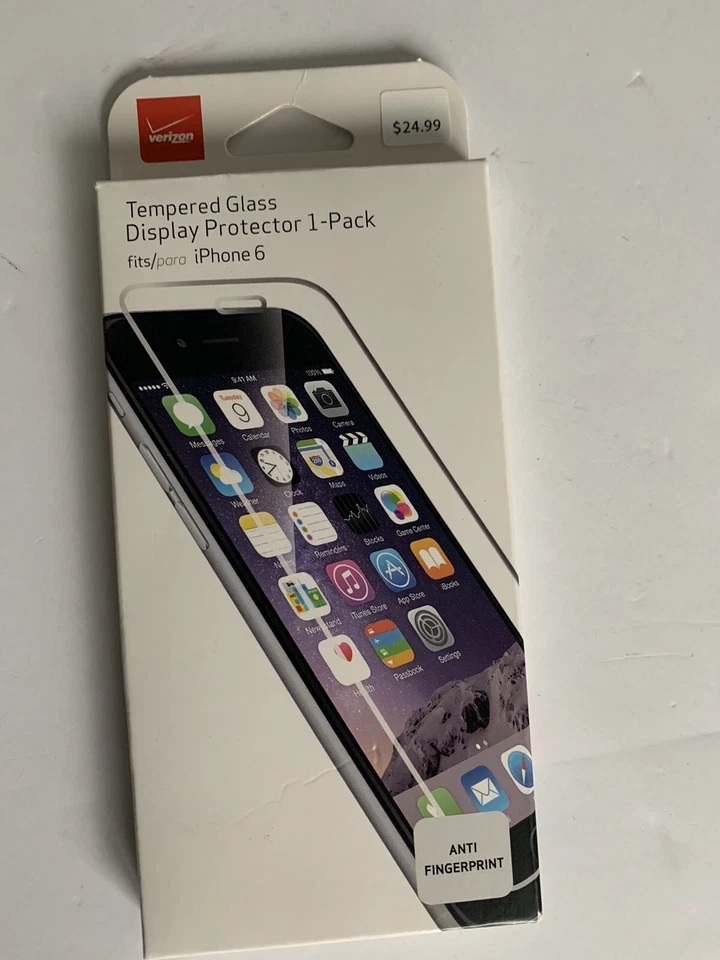 Verizon Tempered Glass Display Screen Protector fit iPhone 6/6s Anti Fingerprint - Image 1 of 3