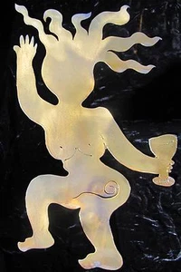 WINE WOMAN DANCER Party Girl GODDESS Metal Garden Yard Art Stake - Picture 1 of 1