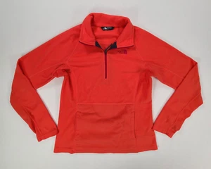North Face Womens Sweater Orange Fleece Sweatshirt Casual Long Sleeve Ladies - Picture 1 of 9