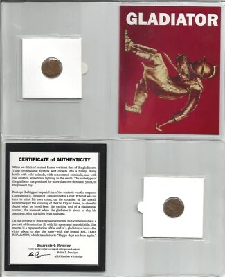 Half Centenionalis of Constantius II AD337-361 GLADIATOR REVERSE Low Grade wCOA - Image 1 of 3