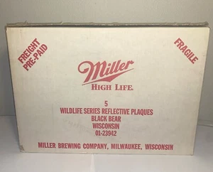 1991 Miller High Life Black Bear Mirror First Printing Wildlife Series Lot of 5 - Picture 1 of 7