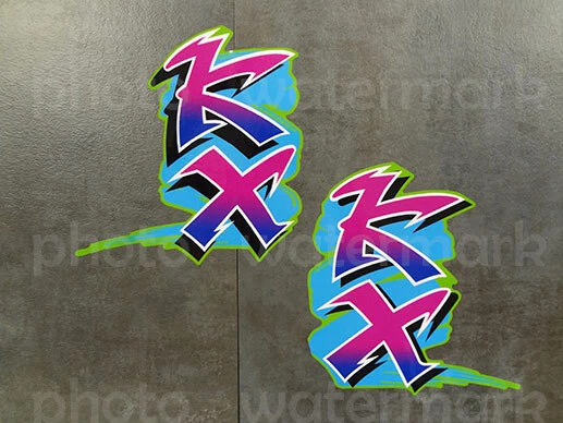 Cubierta del radiador Kawasaki KX 250 1991 91' 2 piezas pegatinas calcomanías gráficos Foto 1 de 1