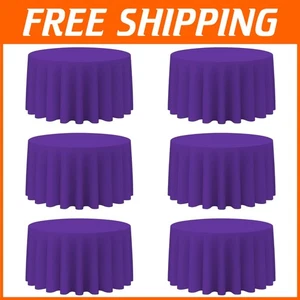 Elegant Purple Tablecloth Set - 120 Inch Round, Pack of 6 - Picture 1 of 11
