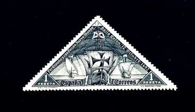 Sello ESPAÑA - 1930 Discovery of America Triangle 1 Pta Sn 430 MNH 🔥 Foto 1 de 2