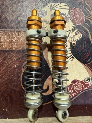 (2) Vintage Team Associated RC10 Rear Gold Shocks Gold Pan A Stamp Edinger Nice - Image 1 of 4