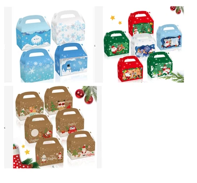 NEW CHRISTMAS PRINT THEME  TREAT/FAVOUR BOXES  IN PACKS OF  12 VARIOUS DESIGNS - image 1 of 4
