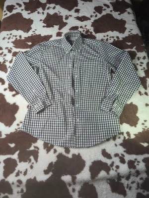 Chef Works Small Long Sleeve Black Gingham Plaid  Button-Up Mens Shirt - Image 1 of 4