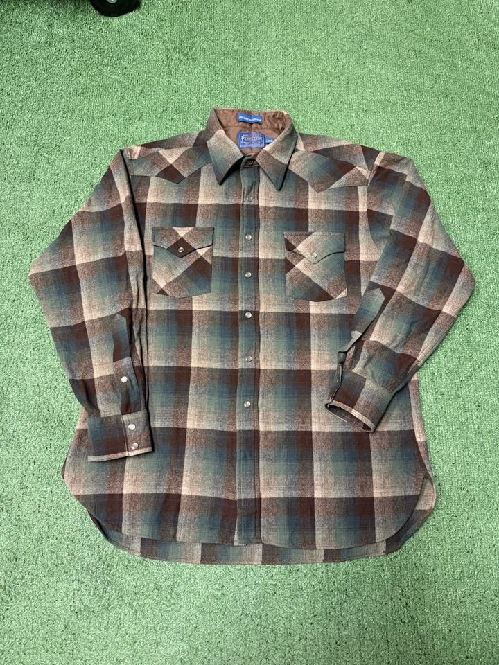 Vintage Pendleton Virgin Wool Button Down Shirt Men’s XL Long Shirt USA MARKED - Image 1 of 4