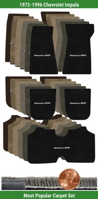 Conjunto de tapete personalizado Ultimat para Chevrolet Impala 72-96 com logotipo (5 peças) #C4U - Imagem 1 de 4
