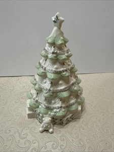 Lenox Weihnachtsbaum Skulptur China Teddybär weiß grün 90er Jahre (58) - Bild 1 von 5