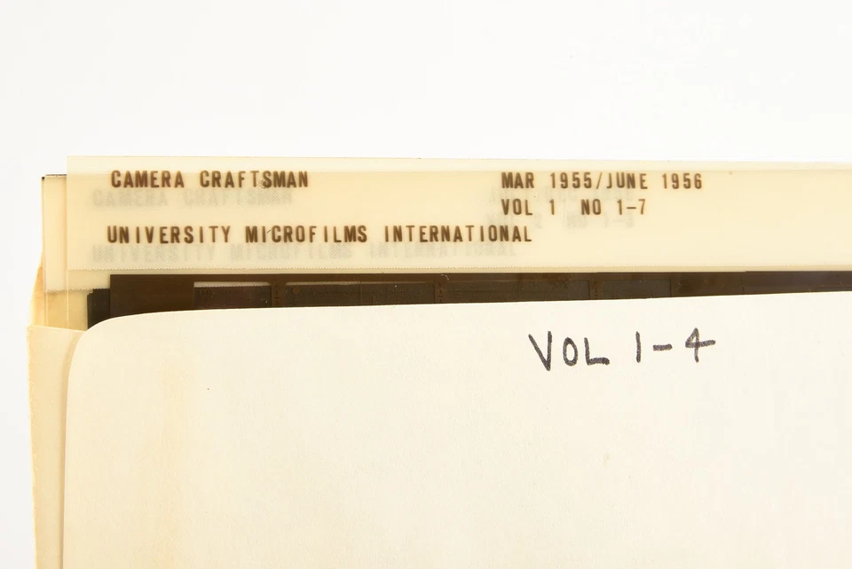 Cámara Craftsman University Microfilms 1955-1976 Microficha Original Vol 1-22 Foto 1 de 4