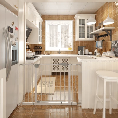 Puerta de seguridad para bebés de 45,3" de ancho para escaleras, puerta para perros interior para puerta sin perforación  Foto 1 de 4