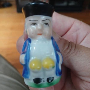 Vintage 1950s Japan Ceramic Hand Painted Miniature 2" Man Toby Mug Small Pitcher - Picture 1 of 6