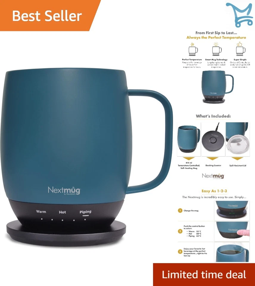 Nextmug 14 oz Self-Heating Mug Slate Blue Model MMA-1122