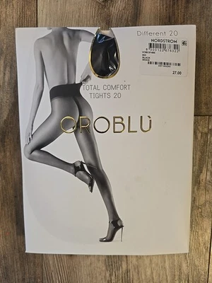 Oroblu Different 20 透明闪亮缎面紧身衣连裤袜连裤袜意大利中号 — 第 1/4 张图片