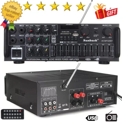 Sunbuck 2000W bluetooth Verstärker Vollverstärker HiFi Stereo Amplifier Digital. - Bild 1 von 4