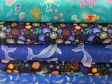 Lewis & Irene Ocean Glow in the Dark Cotton Fabric by 1/4 Metre* Various Designs