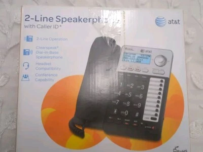 AT&T ML17929 2 Line Office Phone Caller ID Speaker Conference Telephone Black - Image 1 of 4