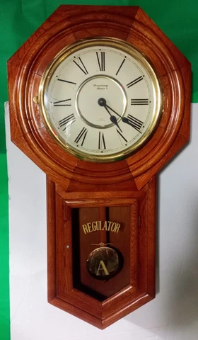 Vintage Quartz Westminster Straisbourg Manor Regulator  28 1/2" Wall Clock #94-7 Cover