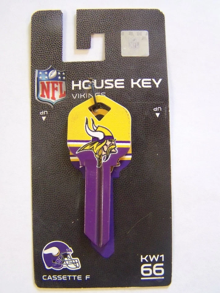 Minnesota Vikings  Kwikset KW1 house key blank  - Image 1 of 1