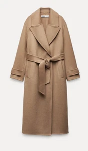 NWT ZARA DOUBLE FACE WOOL COAT ZW COLLECTION DARK CAMEL M 7522/264 - Picture 1 of 7