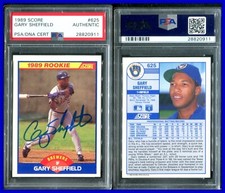 PSA DNA 1989 Score #625 Gary Sheffield RC Autographed Signed AUTO POP6
