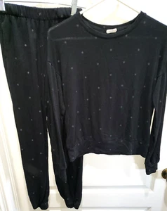 GAP KIDS girls size XL black pants top set GRAY STARS LONG SLEEVE SCHOOL HOME WR - Picture 1 of 1