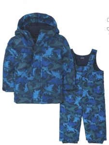 NWT 5t 5 Dinosaurs snowsuit jacket coat puffer Snow Pants Bibs  Childrens Place - Picture 1 of 11